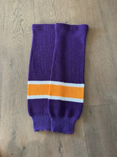 Purple & Gold Intermediate Medium Athletic Knit Socks (Used)