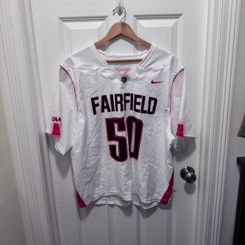 Fairfield University #3 #34 #50 White XL Men's Nike Jersey