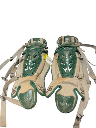 Used Mizuno SAMURAI SHINGUARDS Catchers Leg Guards Green Junior 11834-S000036630