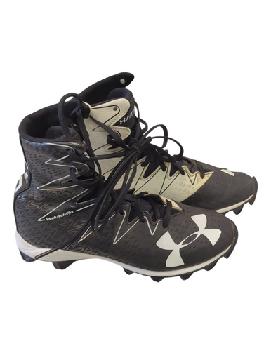 Used Under Armour Jr FB Cleats Black And White Junior 03.5 11862-S000091782