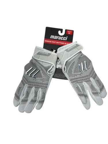 Used Marucci BREEZE KNIT BB/SB Batting Gloves White And Grey XL 11835-S000189551