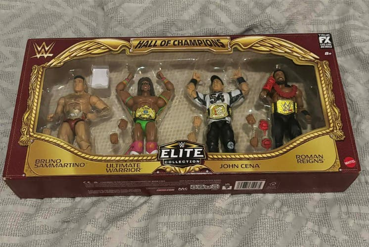 WWE Elite Hall of Champions 4 Pack Figures Cena Roman Ultimate Warrior Bruno New