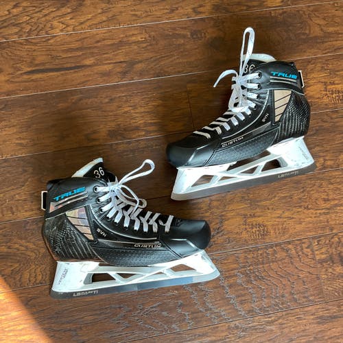 Pro Stock True Custom Goalie Skates with Bauer Holders - Size ~9.5D