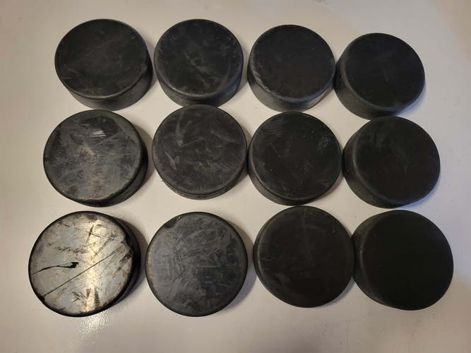 Blank Ice Hockey Pucks Lot of 12