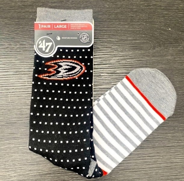 NWT ‘47 Anaheim Ducks NHL Moisture Wicking Willard Flat Knit Socks Men’s Women’s