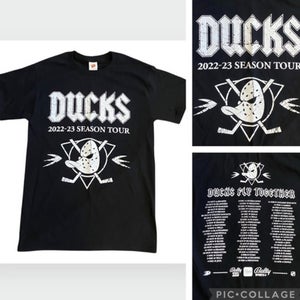 NEW Anaheim Ducks Season Tour Mighty Ducks Black Tee Shirt Adult Small
