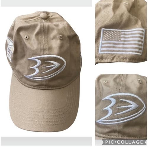 NEW Anaheim Ducks Military Khaki Adjustable Cap Hat Unisex Men’s Women’s