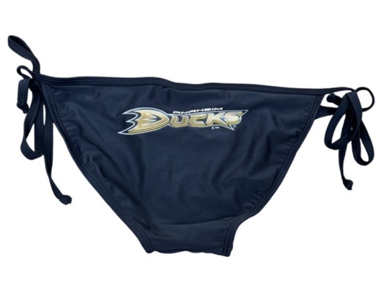 NWT Anaheim Ducks NHL Black Logo Side Tie Bikini Bottom XS
