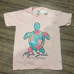 Myrtle Beach South Carolina Youth Small Short Sleeve Shirt Pink New