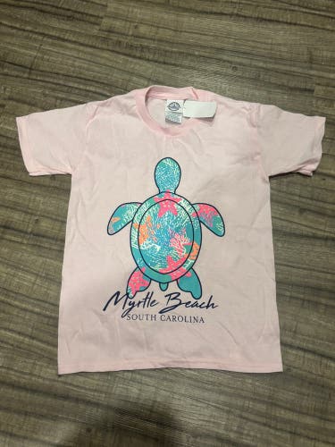 Myrtle Beach South Carolina Youth Small Short Sleeve Shirt Pink New