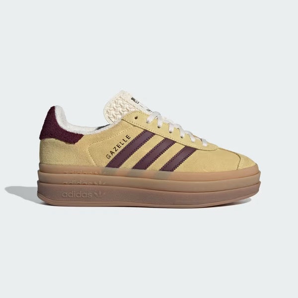 Adidas Gazelle Bold IF5937 Sneaker Women 9 Yellow Maroon Lifestyle Shoes DDK515