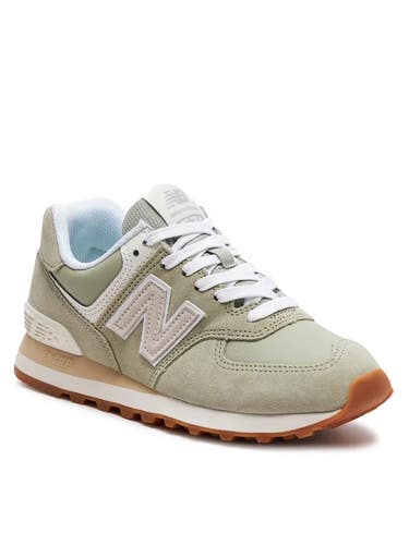 New Balance 574 WL574QD2 Women's US 7 Calm Green Angora Lifestyle Shoes DDK501