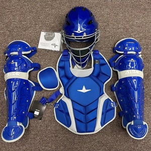All Star Top Star Youth Ages 8-10 Baseball Catchers Gear Set - Royal Blue