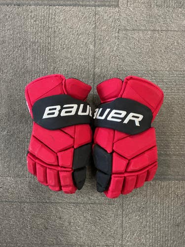 Used Bauer SUPREME MACH GLOVES Senior Gloves Red 15" 11614-S000226083