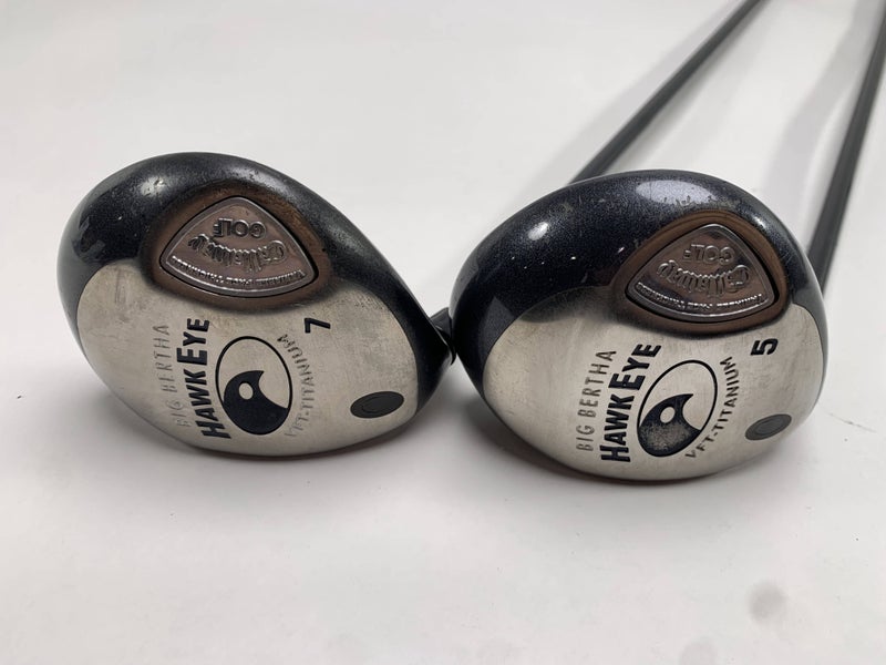 Callaway Hawkeye VFT 5 & 7 Fairway Wood Set 18* 21* System 60 Senior Mens LH