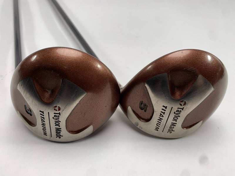 TaylorMade Ti Bubble 3 & 5 Fairway Wood Set 15* 18* Bubble S-90 Plus Mens RH
