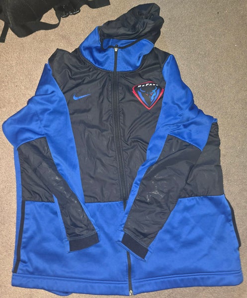 DePaul Blue Demons Basketball Nike Team Issued Hooded Fleece Lined Jacket 2XLT