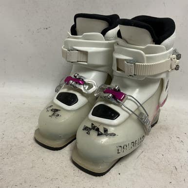 Used Dalbello GAIA 2 Girls DH Ski Boot White And Pink 205 MP - J01 11855-S000195230