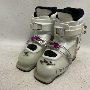 Used Dalbello GAIA 2 Girls DH Ski Boot White And Pink 205 MP - J01 11855-S000195230