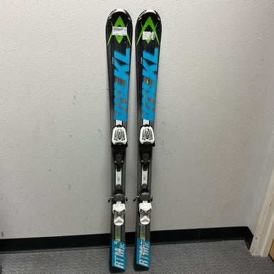 Used Volkl RTM JR Boys DH Ski/Binding Black And Carolina Blue 130 cm 11855-S000195203