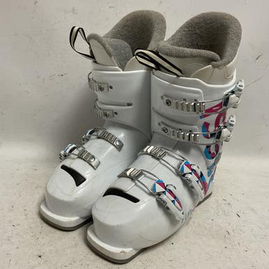 Used Rossignol FUN GIRL Girls DH Ski Boot White And Pink 235 MP - J05.5 - W06.5 11855-S000195303