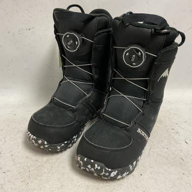 Used Burton KIDS GROM BOA Boys Snowboard Boots Black Junior 02 11855-S000195301