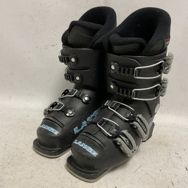 Used Lange COMP 60 TEAM Boys DH Ski Boot Black And Carolina Blue 195 MP - Y13 11855-S000195281