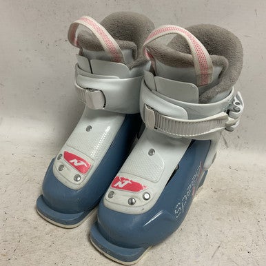 Used Nordica SPEED MACHINE J 1 Girls DH Ski Boot White And Royal Blue 175 MP - Y11 11855-S000195266