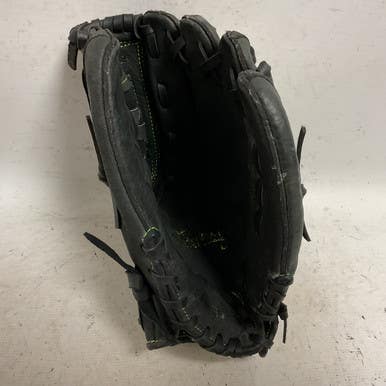 Used Mizuno Prospect MMX 1205 RH Throw Fastpitch Gloves Black And Neon Green 12" 11855-S000195248