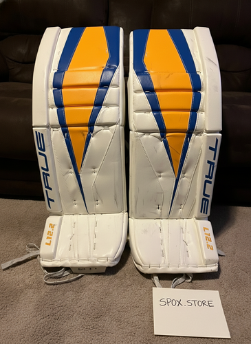 Jordan Binnington St. Louis Blues – True L12.2 34+3 Pro Stock Leg Pads  (READ DESCRIPTION)