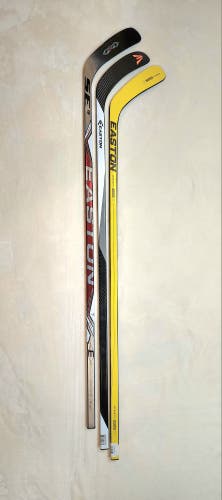 BUNDLE SALES - 1- P7 Syn SE16 Jr.  1- P7 Stealth 55S Jr.  1- V3 Jr. Gr 50  Hockey Sticks