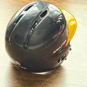 6 3/8 - 7 1/8" Canes Black/Gold Rawlings R16J-R1 Batting Helmet (Used)