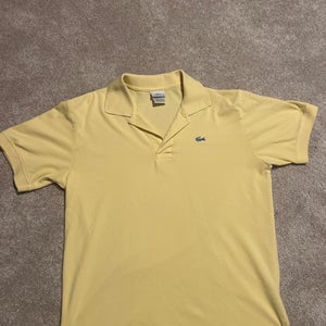 Men's Lacoste Shirt Yellow Medium (Used)