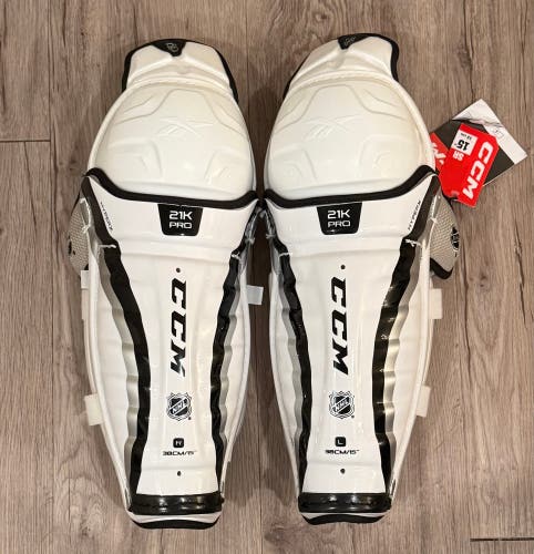 Senior CCM 21K 15" Shin Pads Pro Stock (New)