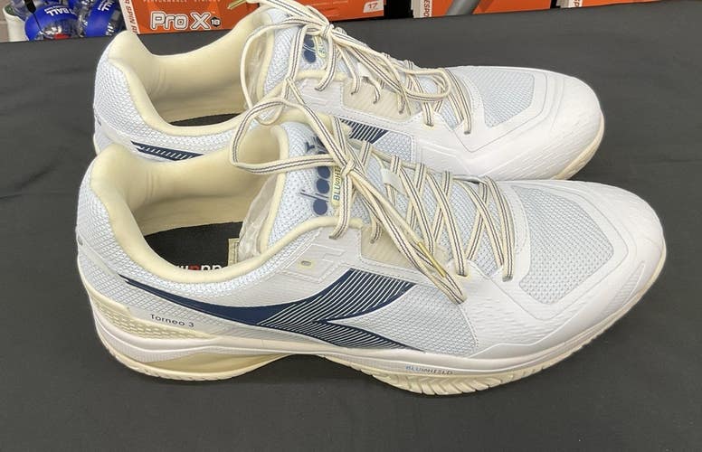 Diadora Blushield Torneo 3 Tennis Court Shoes - Size 14 - Worn Once, No Box
