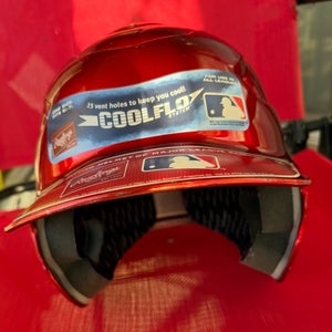6 1/2 - 7 1/2 Rawlings CoolFlo Red Batting Helmet (Used)