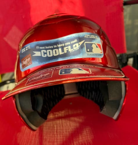 6 1/2 - 7 1/2 Rawlings CoolFlo Red Batting Helmet (Used)