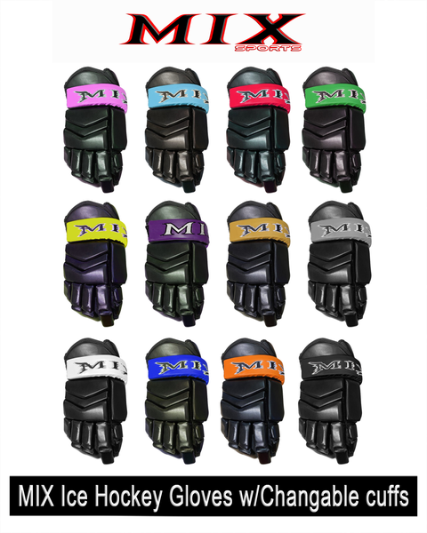 13" MIX Ice Hockey MX5 Gloves - Black Out ((Free Color Cuffs)) **Black cuff included.