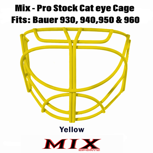 Mix Sports - MX10 Cat Eye Cage (fits Bauer 930, 940, 950, 960) - Includes clips and screws - YELLOW