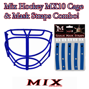 Mix Sports - MX10 Cat Eye Cage (fits Bauer 930, 940, 950, 960) - Cage & Straps Combo! (Royal Blue) -