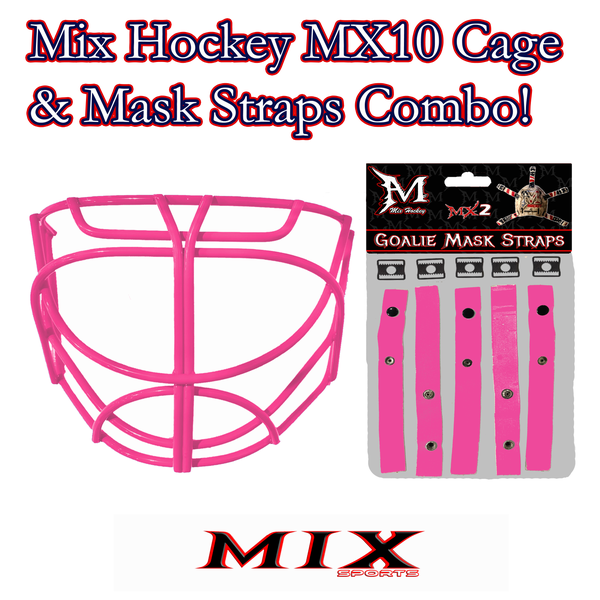 Mix Sports - MX10 Cat Eye Cage (fits Bauer 930, 940, 950, 960) - Cage & Straps Combo! (Pink) -