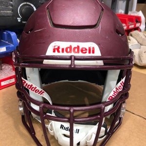 USED RIDDELL FLEX ADULT HELMET - LARGE - FLAT METALLIC MAROON