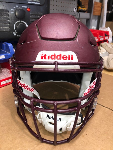 USED RIDDELL FLEX ADULT HELMET - LARGE - FLAT METALLIC MAROON