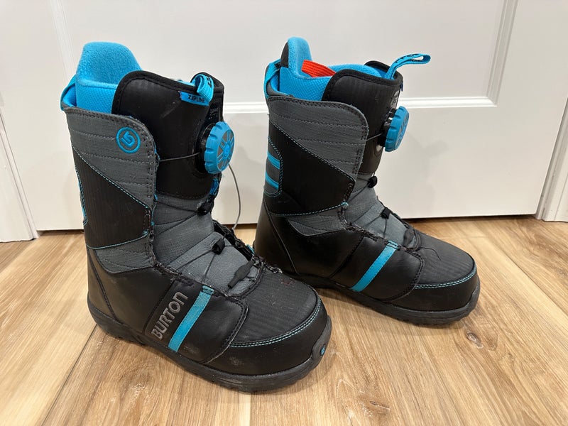 Unisex 7Y (Big Kids / Youth) Burton Zipline Boa Snowboard Boots All Mountain (Used)