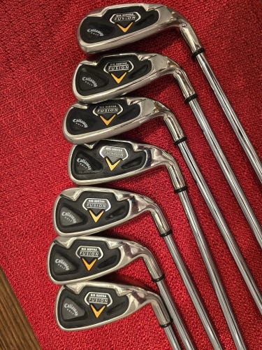 Men's Callaway Big Bertha Fusion Right Handed Iron Set Stiff Flex Steel Shaft (Used)