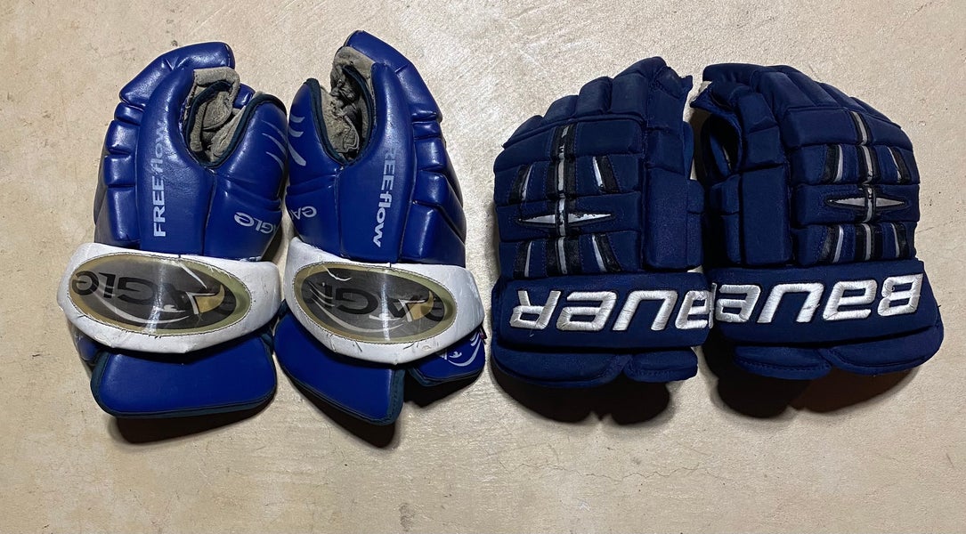 Bauer and Eagle Hockey Glove Lot (2 pairs)