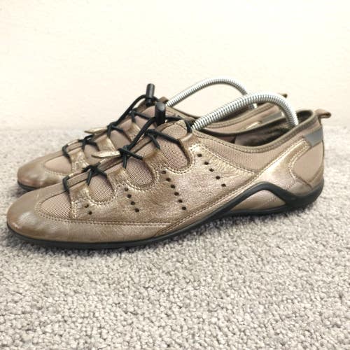 Ecco Shoes Vibration II Toggle Womens Size 41 EU Shoes Metallic Leather Sneakers