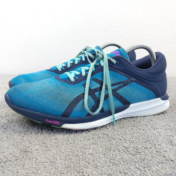 Asics Fuzex Womens Size 9.5 Running Shoes Low Top Sneakers Blue T768N