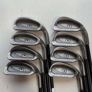 Ping Eye 2 Iron Set 3-PW Black Dot Aldila Stiff Flex +1.75 NICE