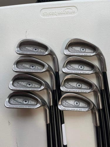 Ping Eye 2 Iron Set 3-PW Black Dot Aldila Stiff Flex +1.75 NICE